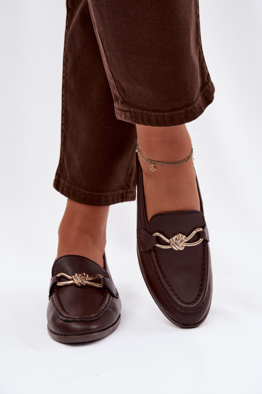 Women's Loafers with Decorative Detail Chocolate Raisins