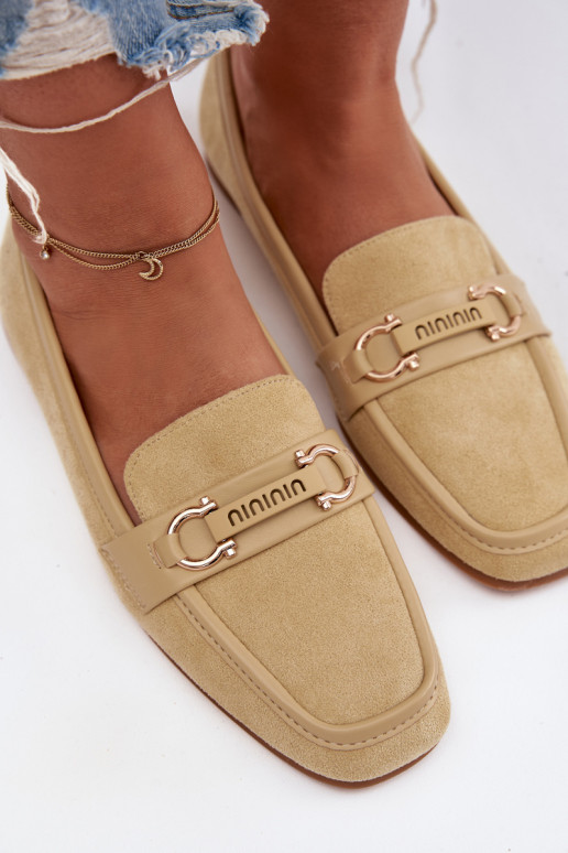 Women s Loafers Moccasins with Decorative Element Yellow Evelora