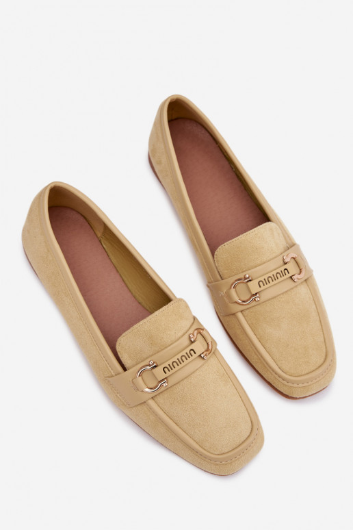 Women s Loafers Moccasins with Decorative Element Yellow Evelora