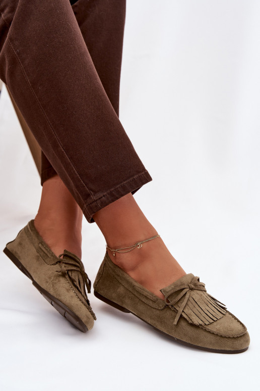 Women's Loafers with Fringes Green Janelisse