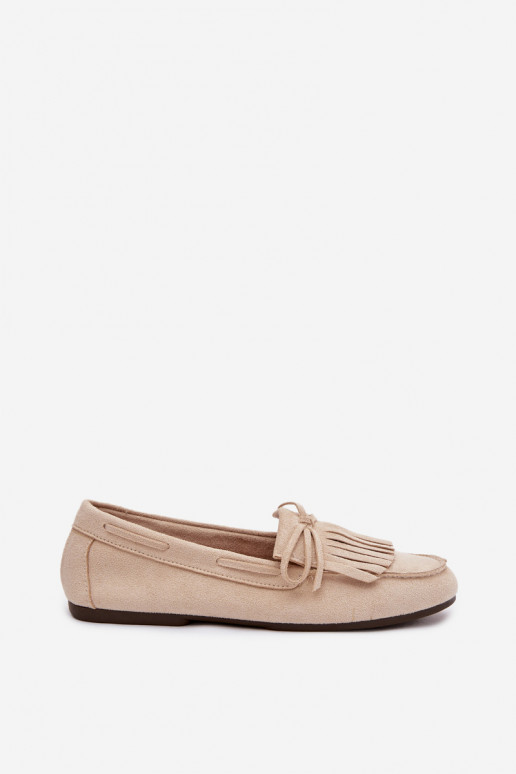Women's Loafers with Fringes Light Beige Janelisse
