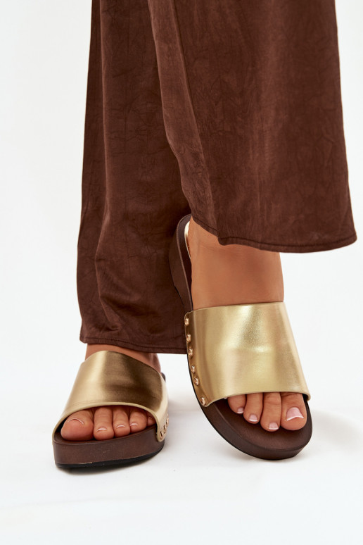 Women's Slides with Golden Clamps Terissa