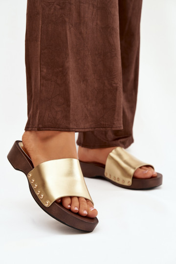 Women's Slides with Golden Clamps Terissa 2