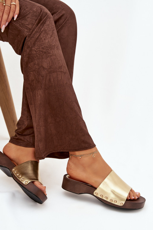 Women's Slides with Golden Clamps Terissa