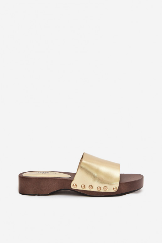 Women's Slides with Golden Clamps Terissa
