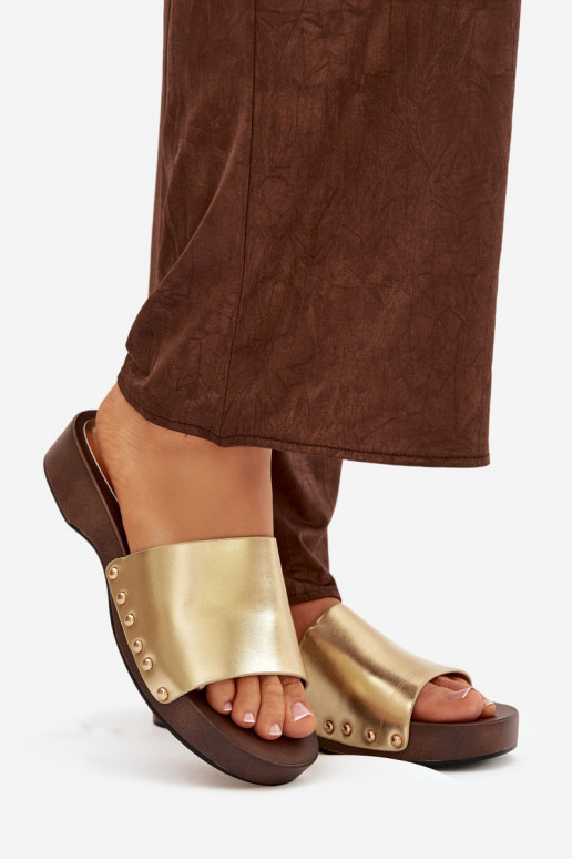 Women's Slides with Golden Clamps Terissa