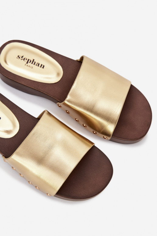 Women's Slides with Golden Clamps Terissa