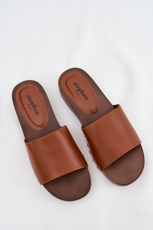 Women's Slides with Buckles Camel Terissa