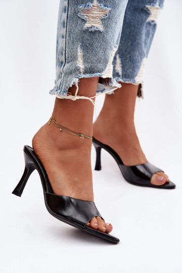 Lacquered Women's Heeled Sandals Black Lirissa 2