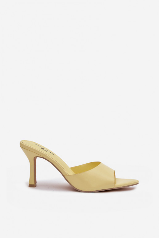 Lacquered Women's Slip-Ons with Heel Yellow Lirissa