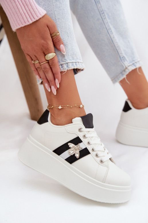 Women's Sneakers On Platform With White Pendant Palvessa