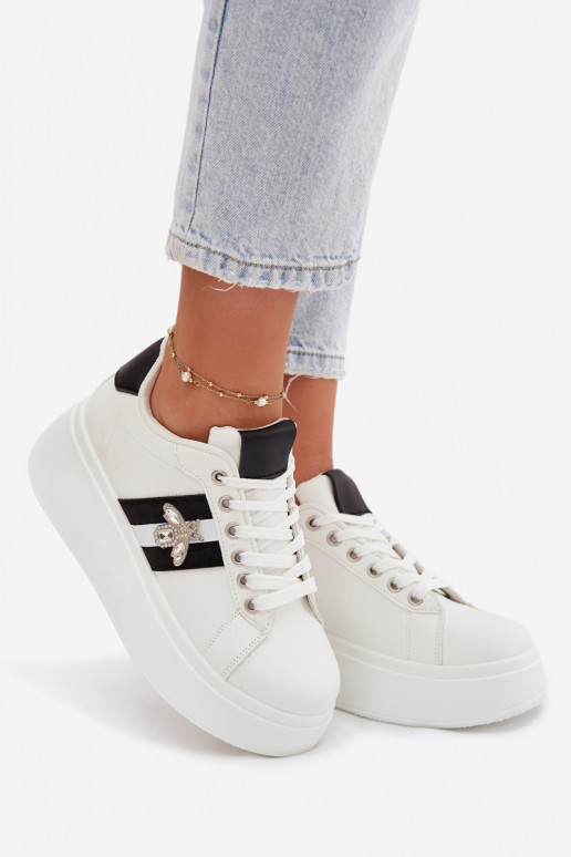 Women's Sneakers On Platform With White Pendant Palvessa