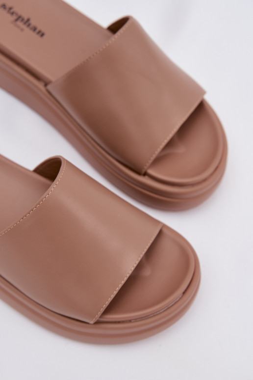 Women's Platform Slides Dark Beige Tanelisse