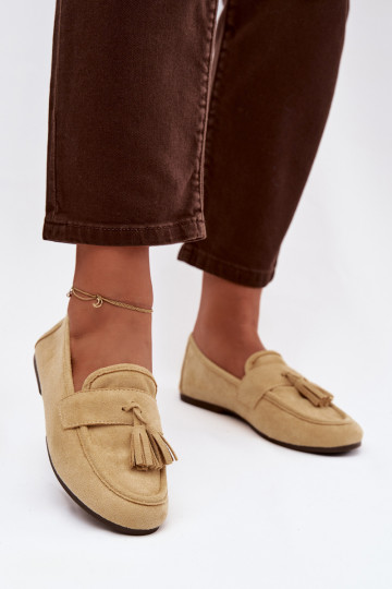 Women's Flat Loafers with Fringes Yellow Marilisse