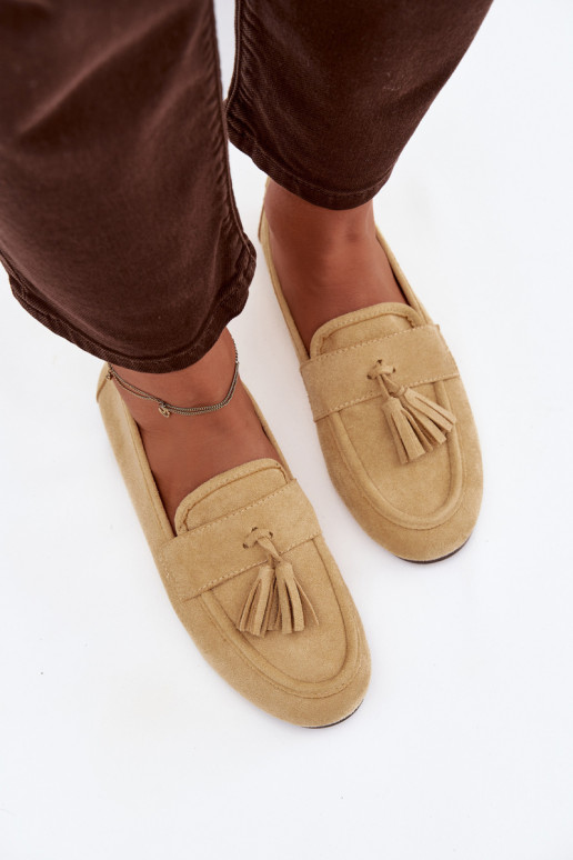 Women's Flat Loafers with Fringes Yellow Marilisse