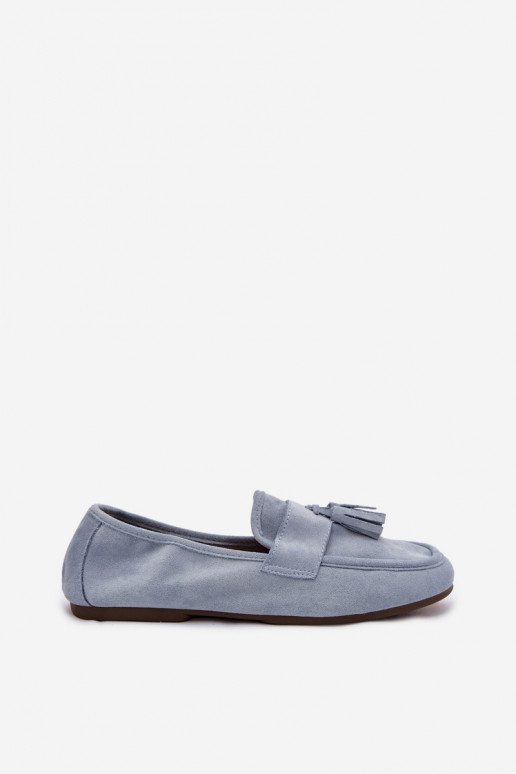Women's Flat Loafers with Fringes Blue Marilisse