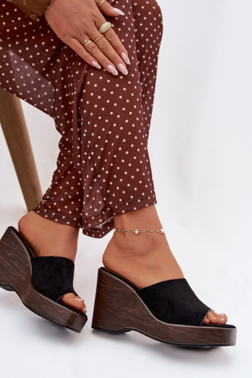 Women's Platform Flip Flops Black Ravelia