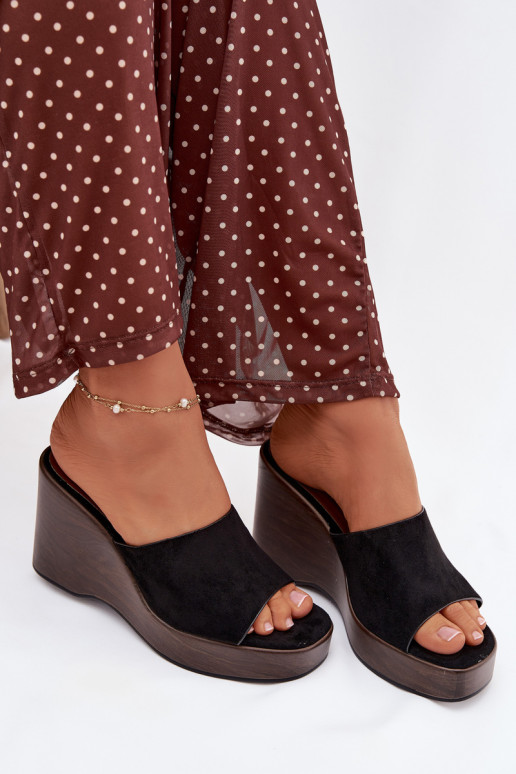 Women's Platform Flip Flops Black Ravelia