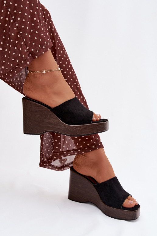 Women's Platform Flip Flops Black Ravelia