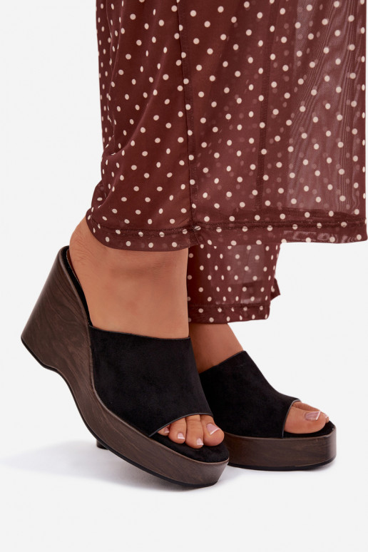 Women's Platform Flip Flops Black Ravelia