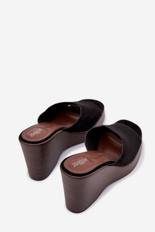 Women's Platform Flip Flops Black Ravelia