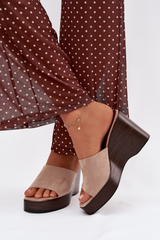 Women's Wedge Sandals Beżowe Ravelia