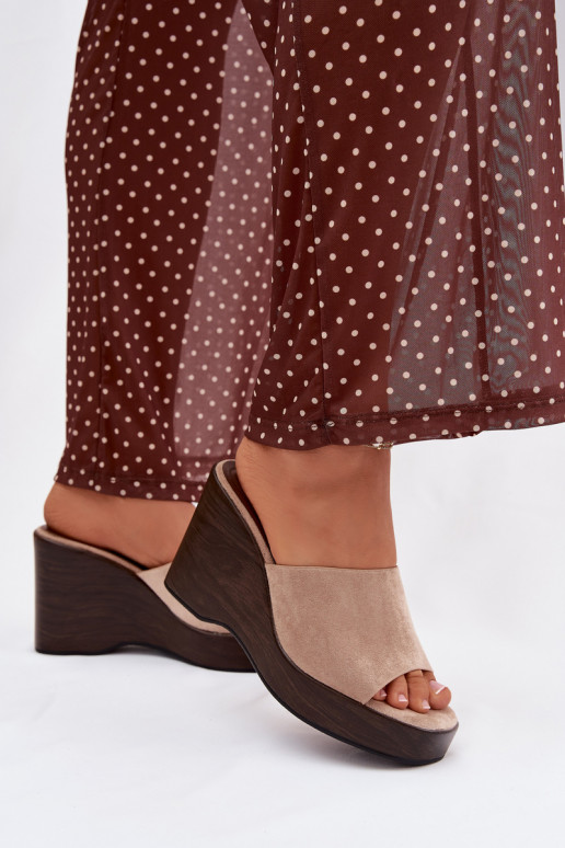 Women's Wedge Sandals Beżowe Ravelia