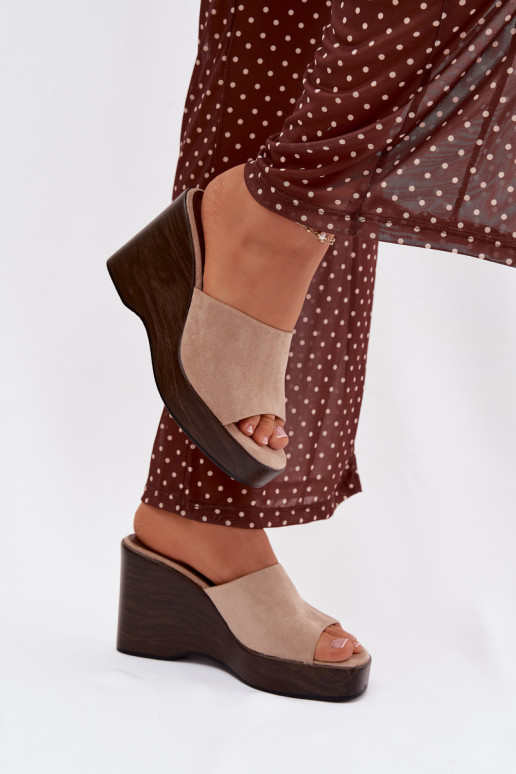 Women's Wedge Sandals Beżowe Ravelia