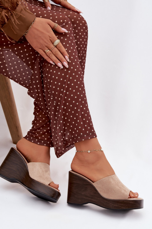 Women's Wedge Sandals Beżowe Ravelia