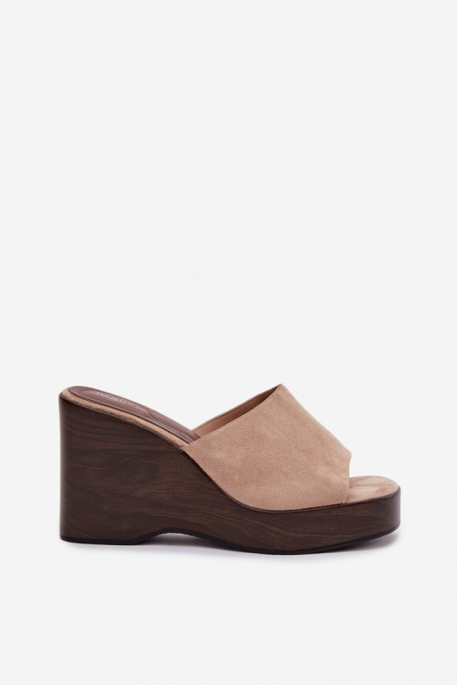 Women's Wedge Sandals Beżowe Ravelia