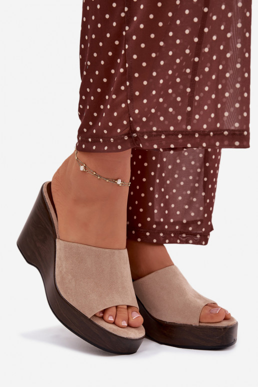 Women's Wedge Sandals Beżowe Ravelia