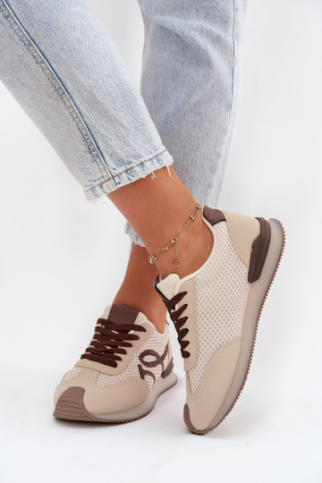 Sneakersy Buty Sportowe Damskie Beżowo-Brązowe Tarlisse 2