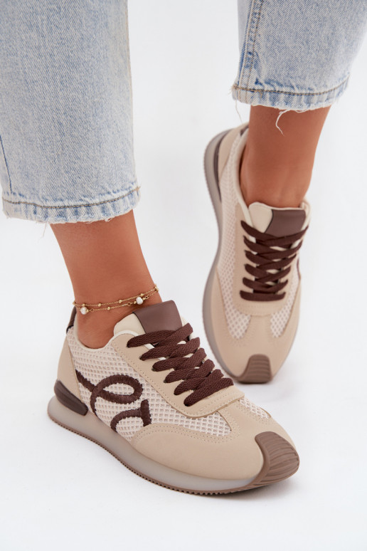 Tarlisse Women's Beige-Brown Sneakers