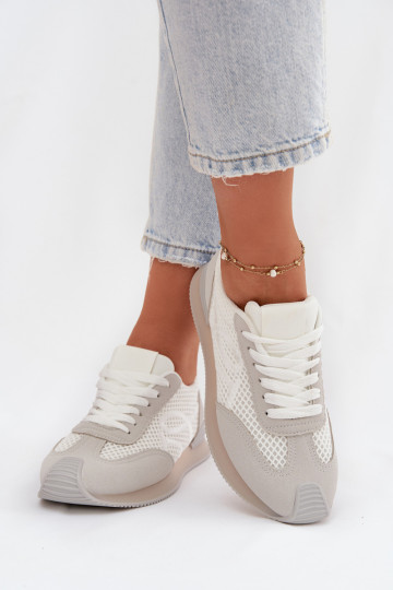 Sneakersy Buty Sportowe Damskie Biało-Szare Tarlisse