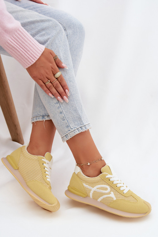 Sneakersy Buty Sportowe Damskie Żółte Tarlisse