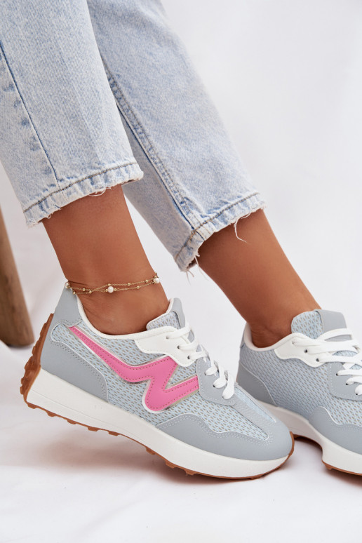 Women's Blue Platform Sneakers Janelora