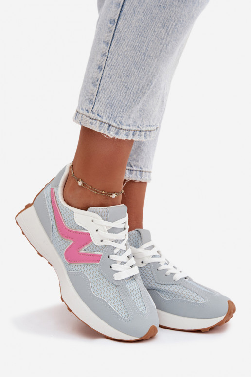 Buty Sportowe Damskie Na Platformie Niebieskie Janelora