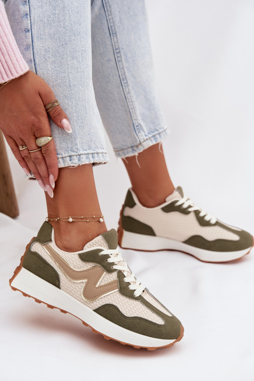 Buty Sportowe Damskie Na Platformie Zielone Janelora