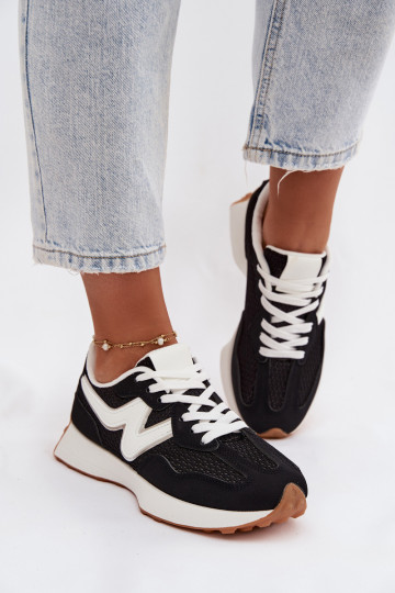 Buty Sportowe Damskie Na Platformie Czarne Janelora