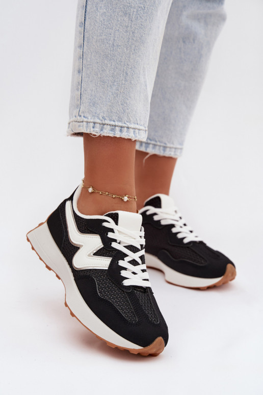 Women's Black Platform Sneakers Janelora