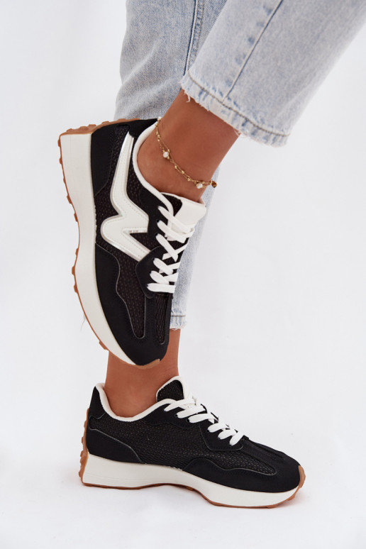 Buty Sportowe Damskie Na Platformie Czarne Janelora