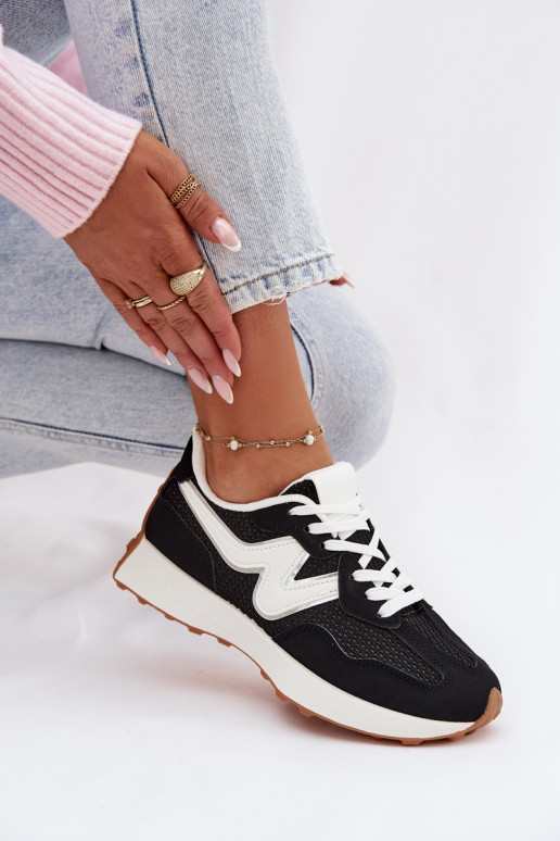 Women's Black Platform Sneakers Janelora