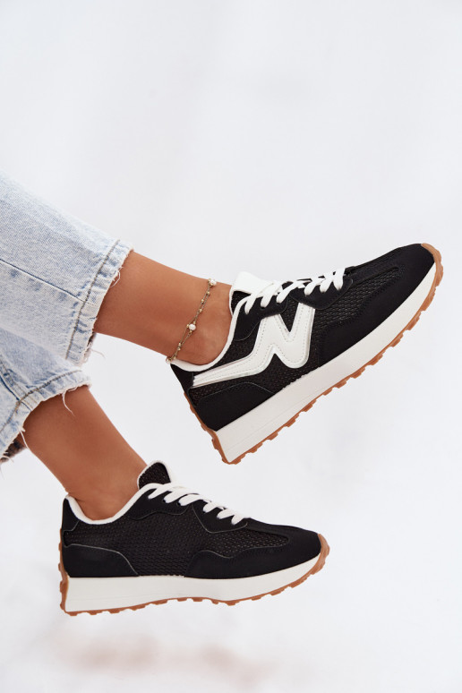 Women's Black Platform Sneakers Janelora