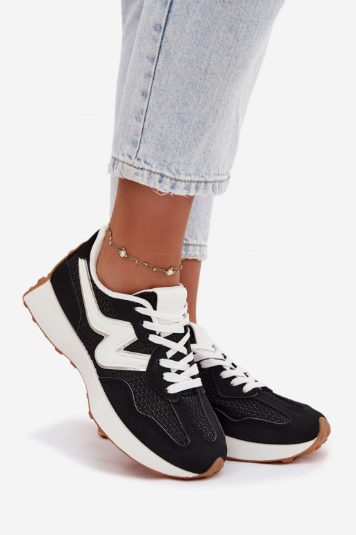 Buty Sportowe Damskie Na Platformie Czarne Janelora