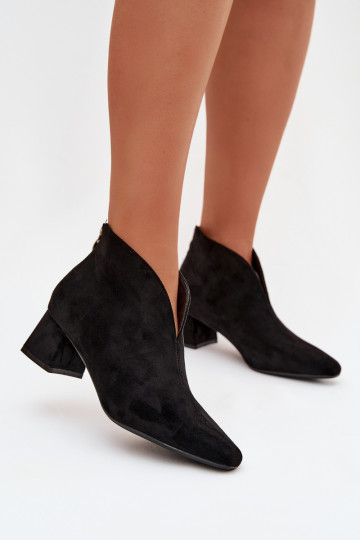 Women's Block Heel Ankle Boots with Stitching Black Darlisse 2