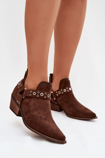 Women's Chunky Boots with Cutouts and Straps Vannessae 2