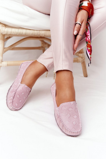 Women s Leather Loafers RIO FLORE Eco-Friendly Pink