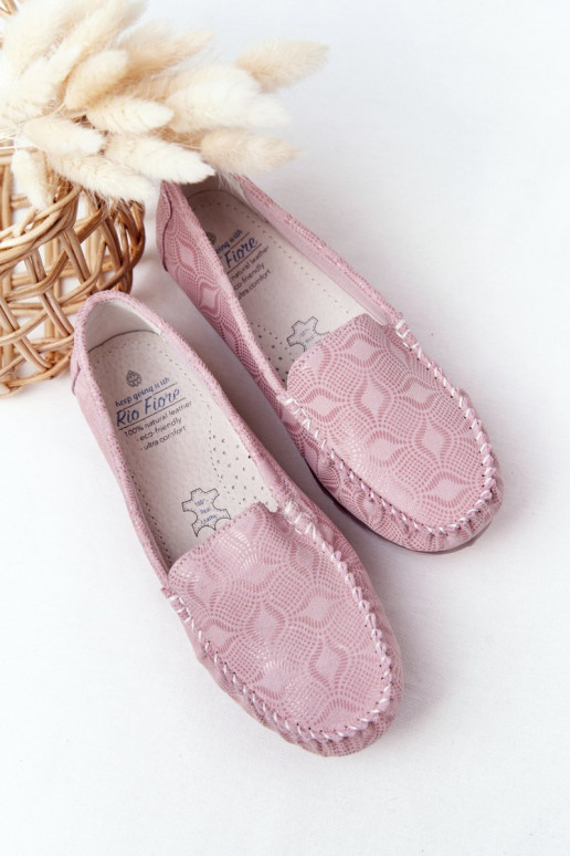 Women s Leather Loafers RIO FLORE Eco-Friendly Pink