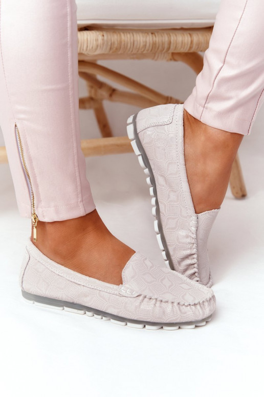 Skórzane Mokasyny RIO FLORE Eco-Friendly Beżowe