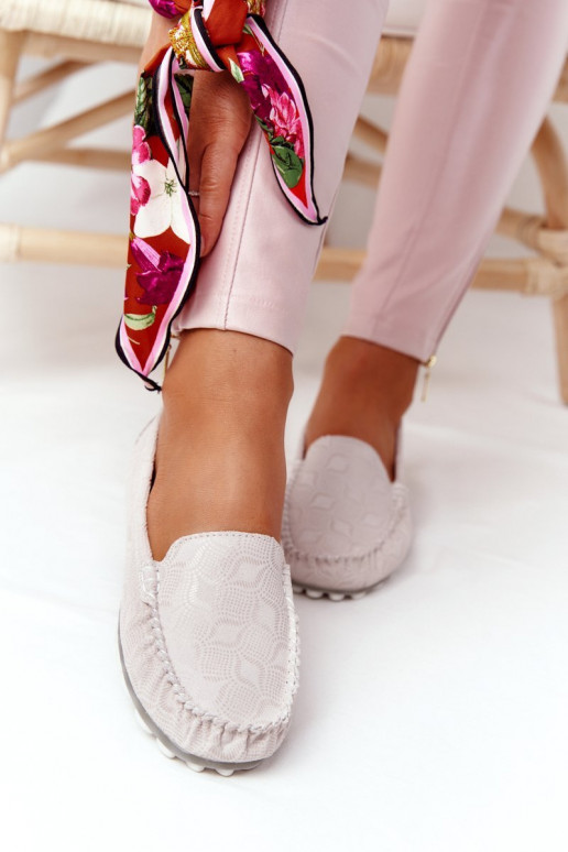 Women s Leather Loafers RIO FLORE Eco-Friendly Beige